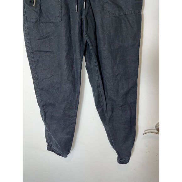 ATHLETA Cabo Linen Black Joggers Pants Size 8 Black Womens - Picture 4 of 10